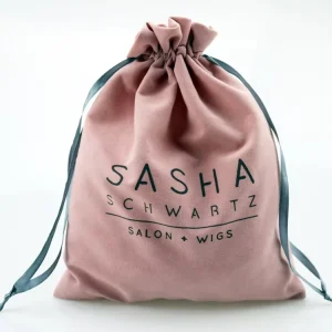 Custom Large Velvet Suede Drawstring Jewelry Packaging Pouch Bag with logo