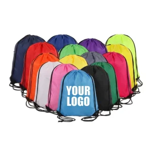 Custom Logo 210D Durable Polyester Drawstring Backpacks Promotional for Business Events Giveaways Sports Travel