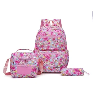Custom Logo 2pcs Kids Backpack Set 3D Cartoon School Bag with Insulated Lunch Box Breathable Toddler Daypack OEM