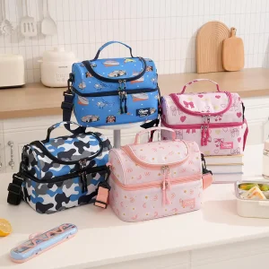 Custom Logo Children School Lunch Cooler Bag Waterproof Insulated Cooler Bag Polyester Cooler Bag for Outdoor Picnic