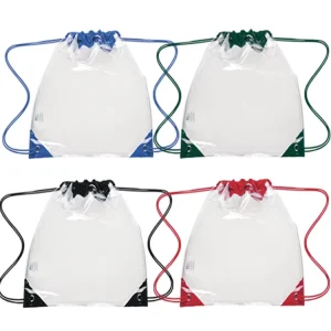 Custom Logo Clear Drawstring Bag Folding Drawstring Backpack Bag for Sport Travel