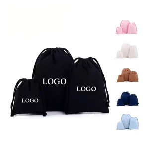 Custom Logo Cotton Drawstring Bag with Logo Embroidery Printing Promotional Gifts Packaging Bag Reusable Dust Bags for Storage