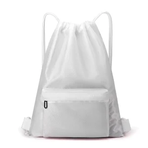 Custom Logo Drawstring Backpack with KK Buckle Pocket Waterproof Casual Daypack for Sports Promotion