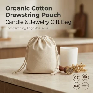 Custom Logo Drawstring Cotton Bag Eco Organic Canvas Shoe Dust Bag Personalised Dustproof Packing Pouch for Boutique Gift