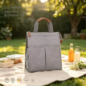 Custom Logo Eco Friendly Insulated Cooler Tote Bag Portable Handheld Thermal Bag with Multi Pockets for Picnic Outdoor Travel