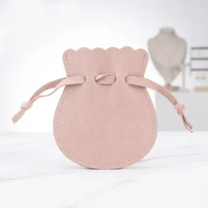 Custom Logo Jewelry Bag Microfiber Suede Drawstring Bags for Rings Jewelry Packaging Bracelet Earrings Storage and Display