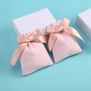 Custom Logo Jewelry Box Eco Friendly Gift Packaging Small Bags Drawstring Velvet Bag Jewelry Storage Bag Mini Travel Jewelry Box