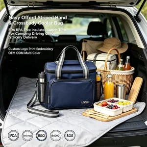 Custom Logo Large Leakproof Soft Reusable Insulated Cooler Lunch Tote Bag for Men Women Work Beach Picnic Fishing BBQ Gift