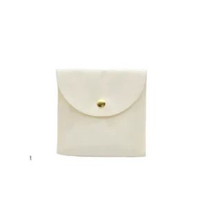 Custom Logo Luxury Jewelry Pouch Small Jewelry Bag Microfiber Jewelry Pouches With Button