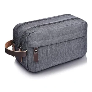 Custom Logo Men’s Large Capacity Waterproof Nylon Square Hotel Travel Toiletry Bag Dopp Kit (BTF020)
