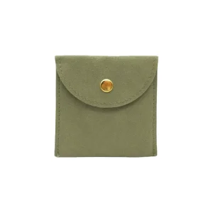 Custom Logo Microfiber Jewelry Flap Pouch Brown Envelope Suede Earring Necklace Packaging Jewellery Bag