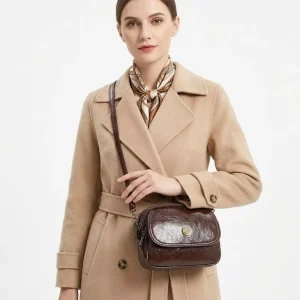Custom Logo Microfiber PU Leather Handbags Glossy Vintage Multi Zipper Crossbody Bag Small Women Shoulder Purse Bulk