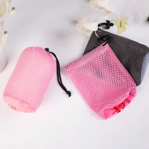 Custom Logo Nylon Mesh Bag Small Gym and Swimming Drawstring Bag for Sporting