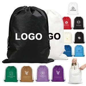 Custom Logo Polyester Shopping Draw String Bags Sport Bag Drawstring Backpack Gift Packaging Dust Drawstring Bag