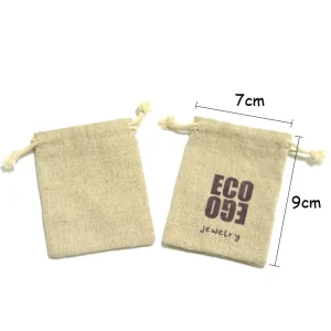 Custom Logo Printed Cotton Linen Candle Soap Pouch Eco Friendly Jewelry Gift Drawstring Bag