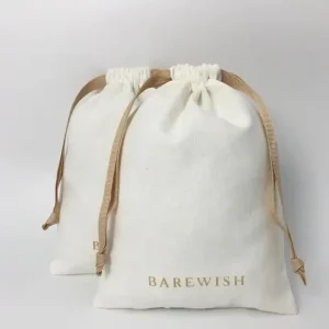 Custom Logo Printed Eco Friendly Cotton Linen Drawstring Bag For Candle Soap Pouches And Other Shopping Needs