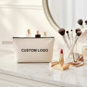 Custom Logo Printed Multi functional Cotton Zipper Bag With Handle For Cosmetic Thick Canvas Zipper Pouch For Wrench