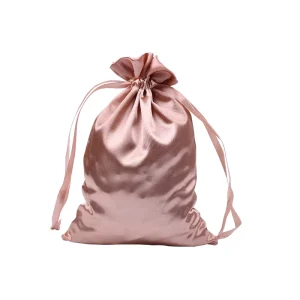Custom Logo Printed Satin Jewelry Pouch Drawstring Bag Real Silk for Luxury Earring Ring Packaging Gift Bag