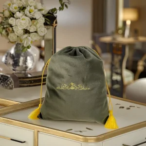 Custom Logo Printed Velvet Drawstring Jewelry Packaging Bag