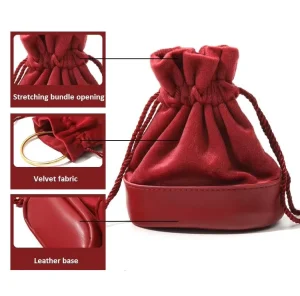 Custom Logo Printed White Organic Velvet Drawstring Pouch Reusable Jewelry Gift Jewelry and Accessories Dust Bag