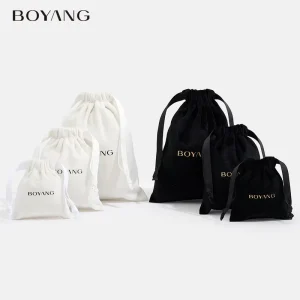 Custom Logo Recyclable Drawstring Velvet Jewelry Gift Pouch Bag