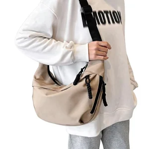 Custom Logo Single Strap Polyester Nylon Commuter Under Arm Shoulder Crossbody Bag Lightweight Versatile Womens Dumpling Bag