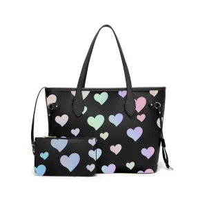 Custom Logo Sparkly Large Tote Bag Women Purse Sets Black Vegan Leather Handbags Ladies Shiny Shoulder Bags Women’s Tote Bags