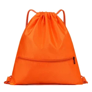 Custom Logo Sublimation Printed Nylon Polyester Drawstring Backpack Bag With Zipper