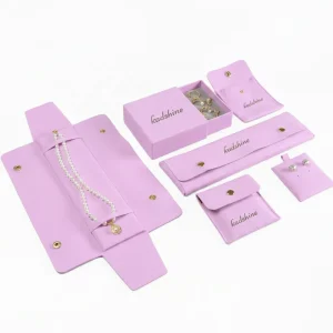 Custom Logo Velvet Bag Suede Microfiber Jewelry Pouch with Drawer Box for Ring Earring Necklace Bracelet Jewellry Gift Packaging