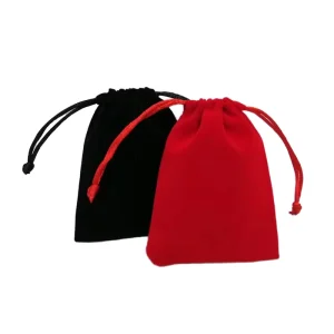 Custom Logo Velvet Jewelry Cosmetics Pouch Drawstring Pocket Small Storage Bag