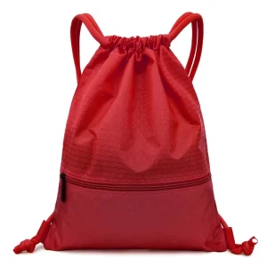Custom Logo Waterproof Digital Printed Polyester Drawstring Backpack With a Pocket for Sports Event Promotional Giveaways