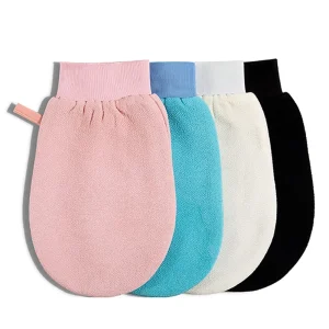 Custom Logo Waterproof Double-sided Scrub Dead Skin Bath Mitt Exfoliating Gloves