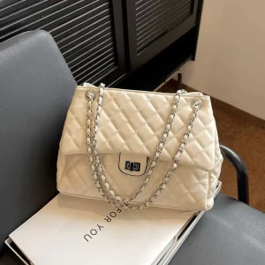 Custom Logo Women Sumptuous High Quality Large Capacity PU Material Zip Closure Luxury PU Shoulder Bag Winter Modish Glow