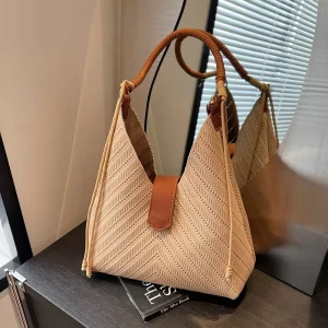 Custom Luxury Bags Famous Brands Purses Handbags Denim Material with Zipper Closure Foldable Two Handles Straps
