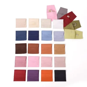 Custom Microfiber Jewellery Packaging Pouch Mini square Jewelry Pouch Bags Jewelry Container Jewelry Pouch for Ring Earrings