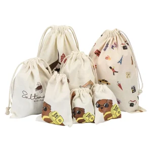 Custom National Fashion Eco friendly Cotton Drawstring Dust Bag Reusable Muslin Pouch for Luxury Bag Shoe Storage Protection
