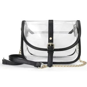 Custom PVC Women’s Shoulder Bags Clear Bag Stadium Approval Waterproof Handbag for Travel Fashion Transparent Crossbody Bags
