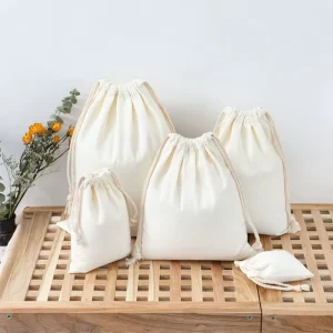 Custom Packaging Drawstring Bag Cotton Small Drawstring Jewellery Bag With Logo Cotton