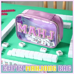 Custom Pattern Available Modern Waterproof PVC Foldable Travel Storage Bag Large Capacity Portable Handbag Dual Use Mahjong