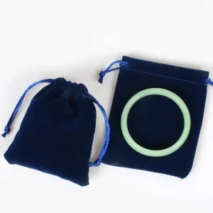 Custom Personalised Velvet Drawstring Packaging Pouches Foldable Octagonal Jewelry Storage Suede Bangles