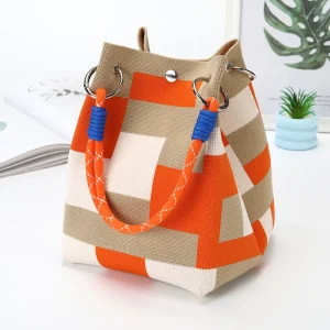 Custom Personalized Knitting Handbags Buckle Bag Handmade Fashion Women Hand Bags
