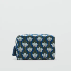 Custom Personalized Pattern Vintage Portable Zipper Cotton Puffy Beauty for Cosmetic Bag for Women Travel