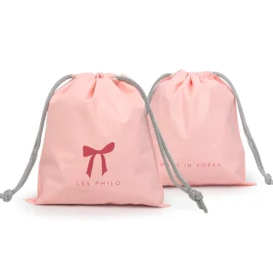 Custom Poly Bag with Drawstring Closure CPE LDPE Plastic Bags with Cotton Rope Drawstring Packaging Plastic Bags