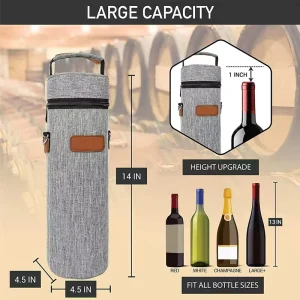 Custom Portable Insulated Protective Eco Friendly Wine Cooler Bags Reusable Fashionable Gift Bags