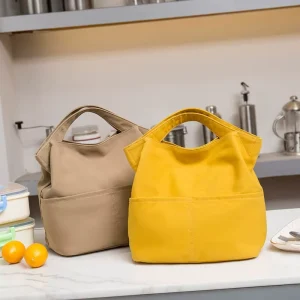 Custom Portable Insulated Women Zipper Closure Eco friendly Reusable Sublimation Lunch Tote Bag