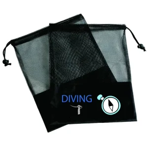Custom Print Mesh Beach Travel Bag Black Nylon Mesh Swimsuit Packaging Bag