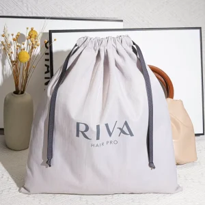 Custom Printed Luxury Logo Large Grey Muslin Cotton Dust Pouch Drawstring Linen Gift Shoe Clothes Hat Packing Shopping Bag