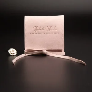 Custom Printed Luxury Recyclable Microfiber Envelope Foldable Square Jewelry Pouch Packaging Earrings Rings Bag with Ribbon