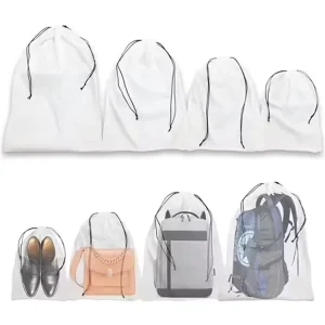 Custom Printing Logo Organic Cotton Drawstring Bags White Cotton Recyclable Drawstring Dust Bags