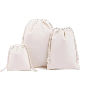 Custom Recyclable Drawstring Bags Thickened Large Capacity Canvas Manufacturer Customizable Logos Medium Multiple